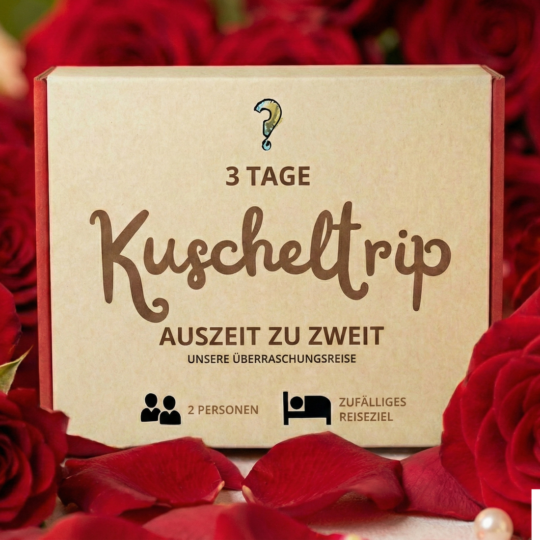 Kuscheltrip Geschenkbox | 3 Tage Überraschungs-Kurzurlaub für 2 Personen