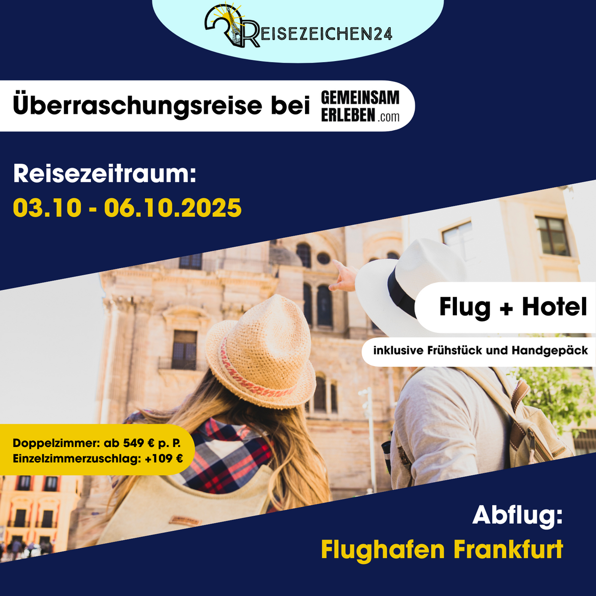Überraschungsreise mit GemeinsamErleben - 03.10-06.10.2025 - Frankfurt am Main